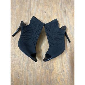 Cuccoo Everyday Collection Peep Toe Slingback Stiletto Heeled Pumps Black, Sz 9